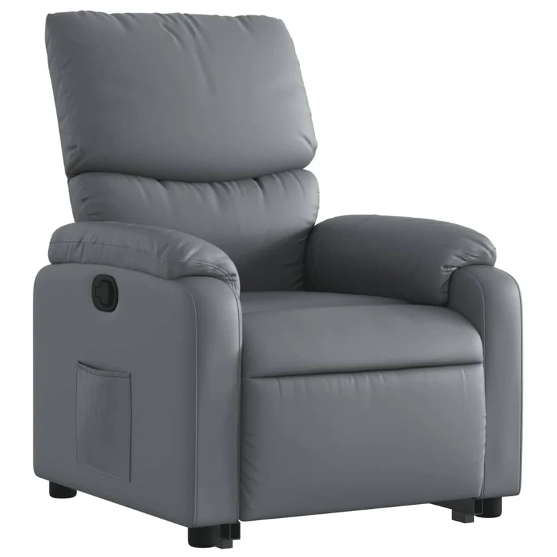 Fauteuil relax TV rembourrage confortable fonction de levage électrique en PVC gris DEC027981