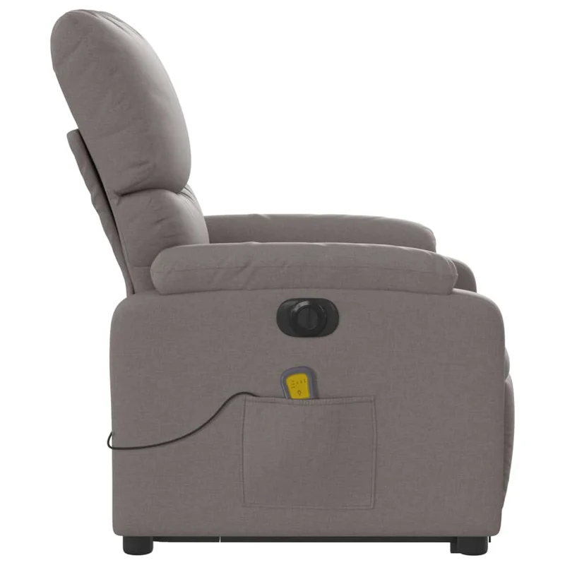 Fauteuil de relaxation fonction massage et inclinable levage électrique en tissu taupe DEC027866