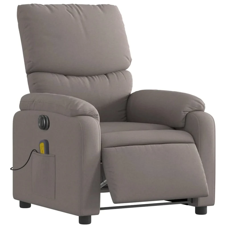 Fauteuil de relaxation TV fonction d'inclinaison électrique en tissu taupe DEC027274