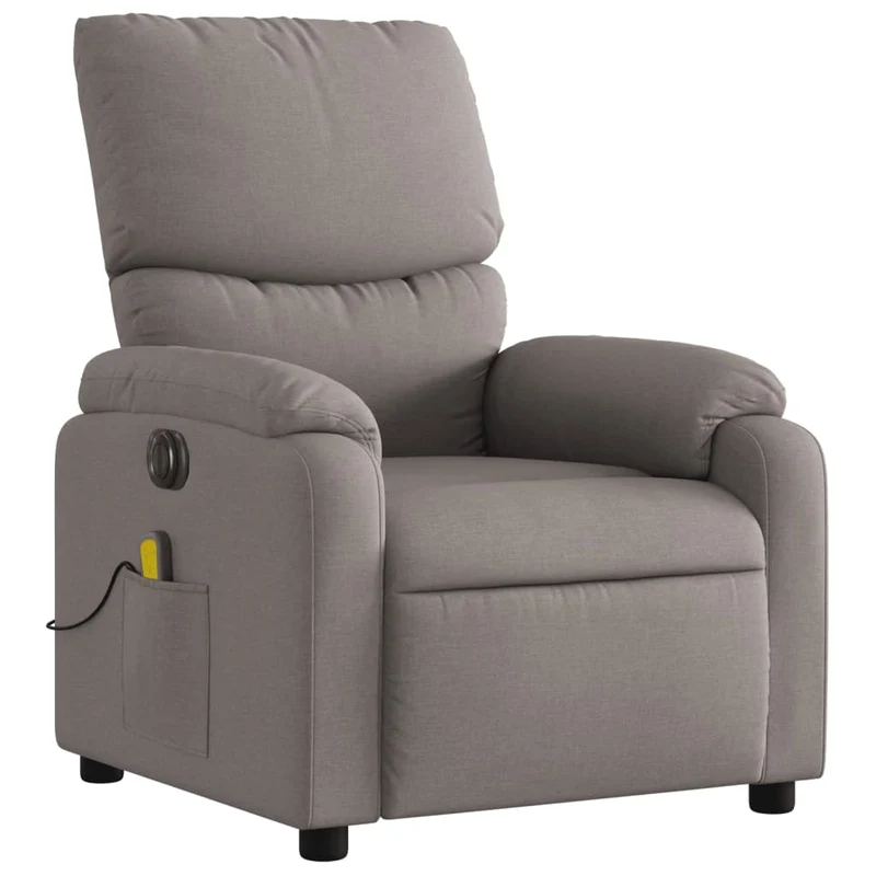Fauteuil de relaxation TV fonction d'inclinaison électrique en tissu taupe DEC027274