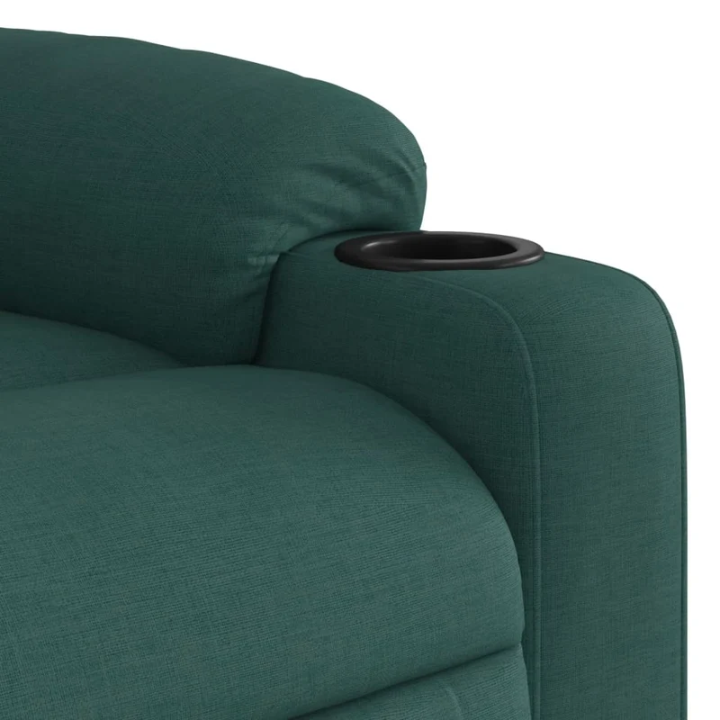 Fauteuil de relaxation TV fonction massage inclinable en tissu vert foncé DEC027128