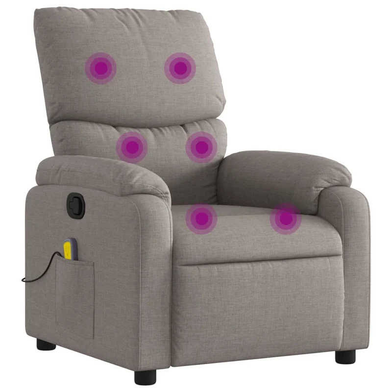 Fauteuil de relaxation TV fonction d'inclinaison manuelle en tissu taupe DEC027108