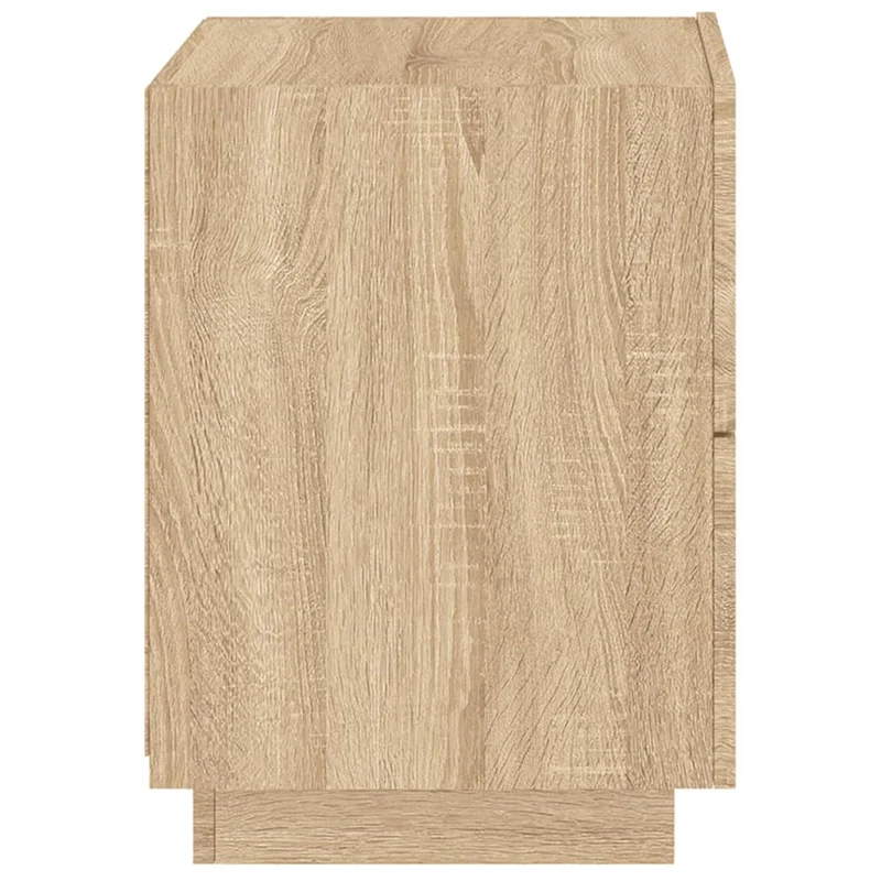 Table de chevet avec tiroirs et LED 45 x 40 x 55 cm en bois d'ingénierie couleur chêne DEC032772