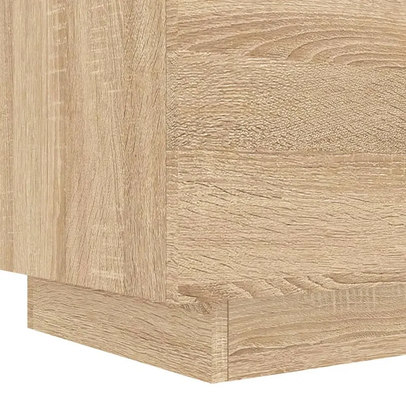 Table de chevet avec tiroirs et LED 45 x 40 x 55 cm en bois d'ingénierie couleur chêne DEC032772