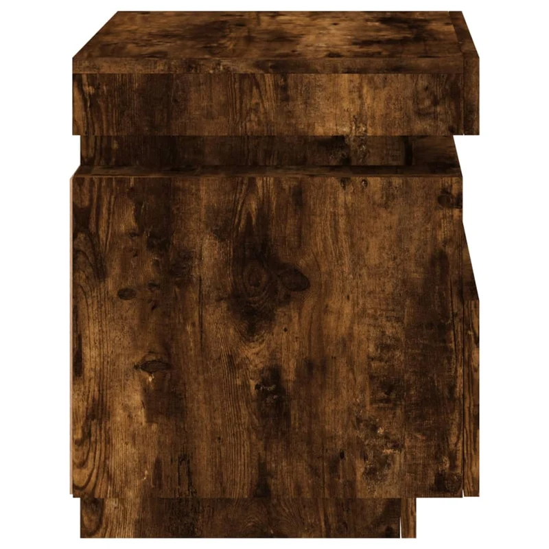 Table de chevet avec tiroir et LED 40 x 39 x 48,5 cm en bois d'ingénierie marron DEC032770