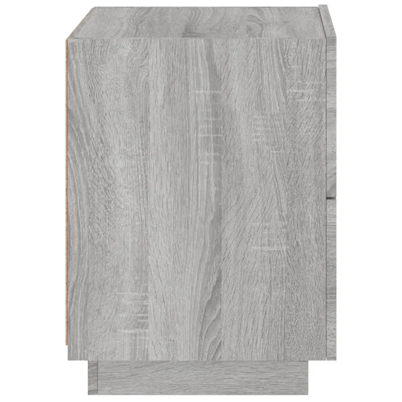 Lot de 2 tables de chevet avec tiroirs et LED 45 x 40 x 55 cm en bois d'ingénierie gris DEC032864