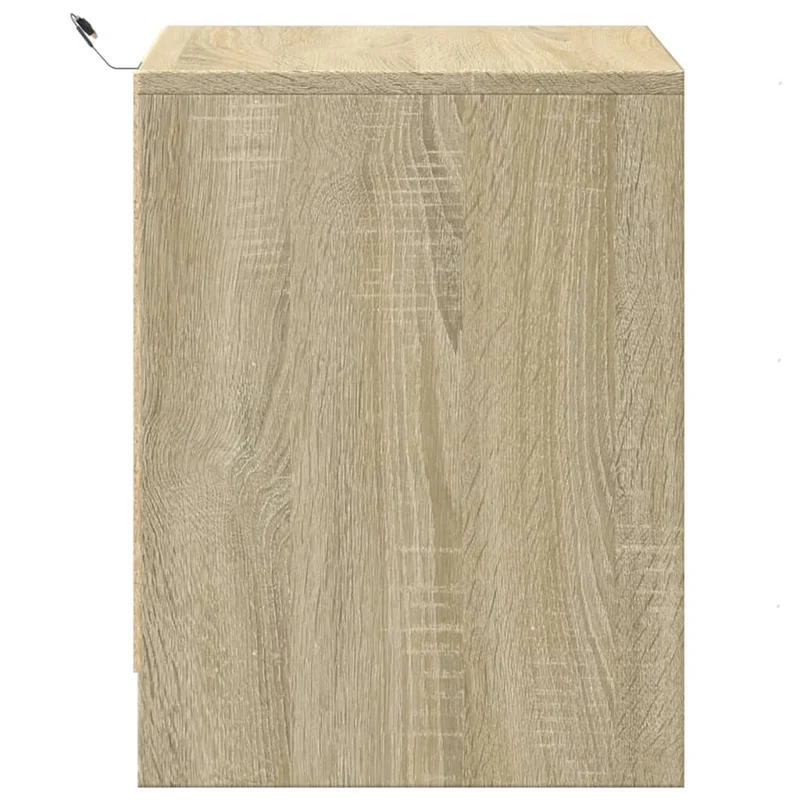 Lot de 2 tables de chevet avec tiroirs et LED 43 x 34 x 45 cm en bois d'ingénierie couleur chêne DEC032848