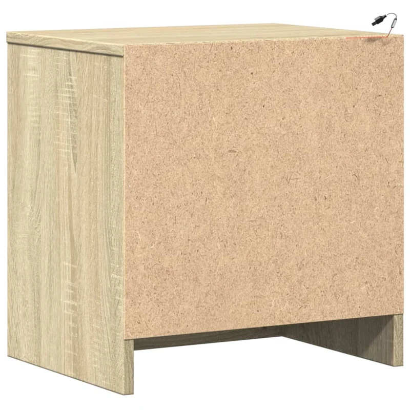 Lot de 2 tables de chevet avec tiroirs et LED 43 x 34 x 45 cm en bois d'ingénierie couleur chêne DEC032848