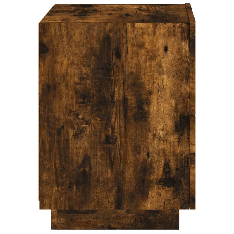 Lot de 2 tables de chevet avec tiroirs et LED 45 x 40 x 55 cm en bois d'ingénierie marron DEC032838