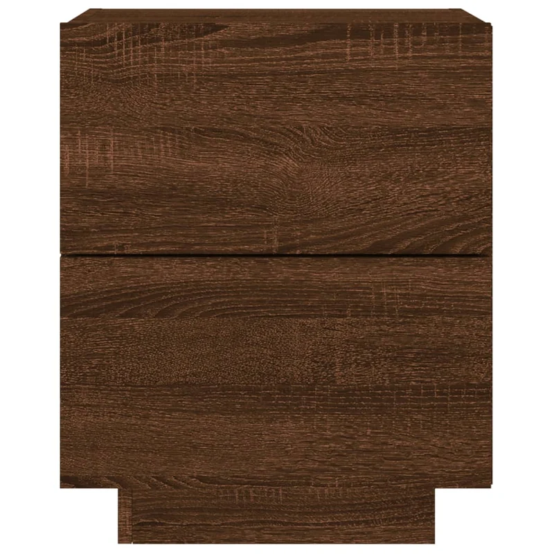 Table de chevet avec tiroirs et LED 45 x 40 x 55 cm en bois ingénierie marron DEC032794