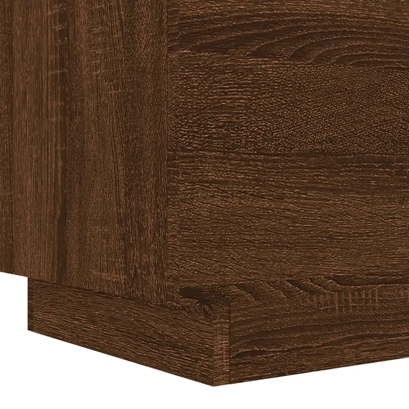 Table de chevet avec tiroirs et LED 45 x 40 x 55 cm en bois ingénierie marron DEC032794