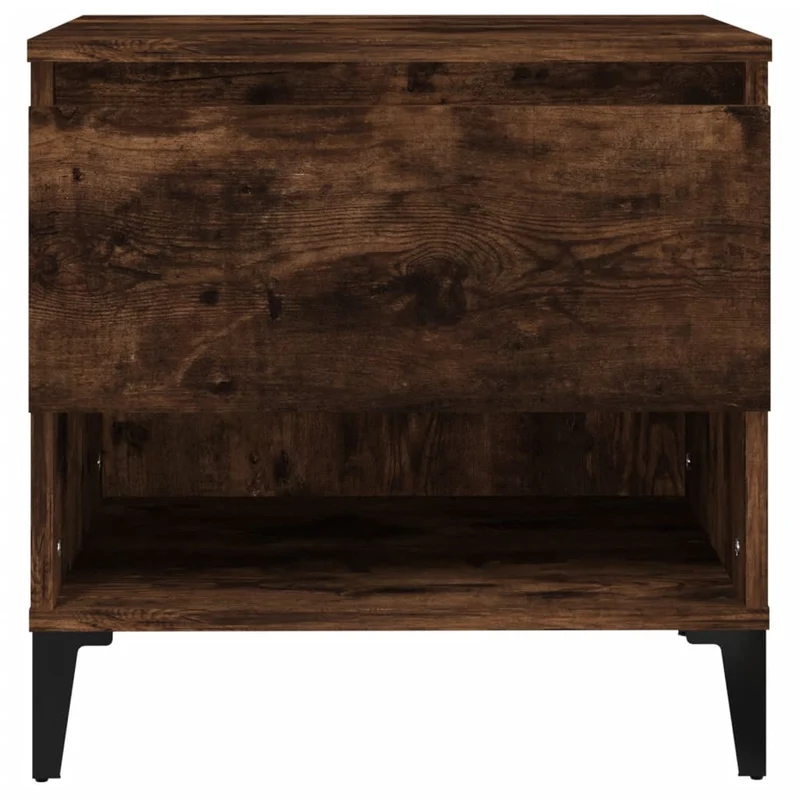 Table d'appoint meuble de salon avec tiroir 50 x 46 x 50 cm bois d'ingénierie marron et métal DEC032392