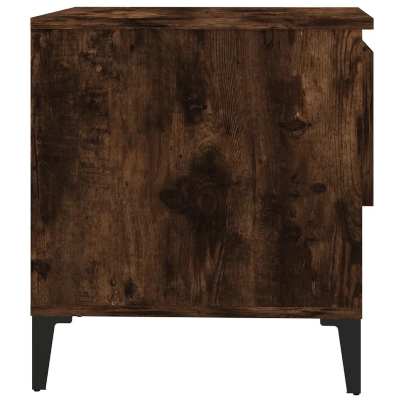 Table d'appoint meuble de salon avec tiroir 50 x 46 x 50 cm bois d'ingénierie marron et métal DEC032392
