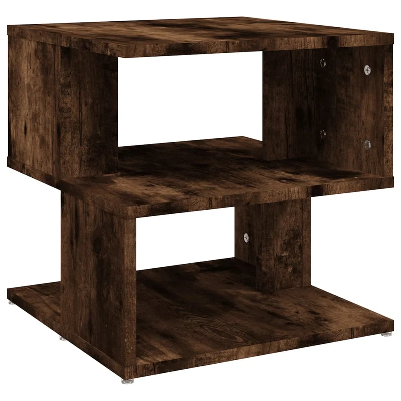 Table d'appoint bout de canapé avec étagère 40 x 40 x 40 cm bois d'ingénierie marron DEC032385