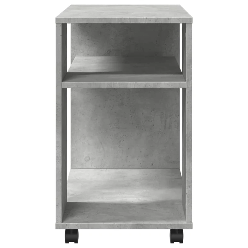 Meuble d'appoint sur roulettes avec étagères 70 x 35 x 60 cm en bois d'ingénierie gris DEC032333