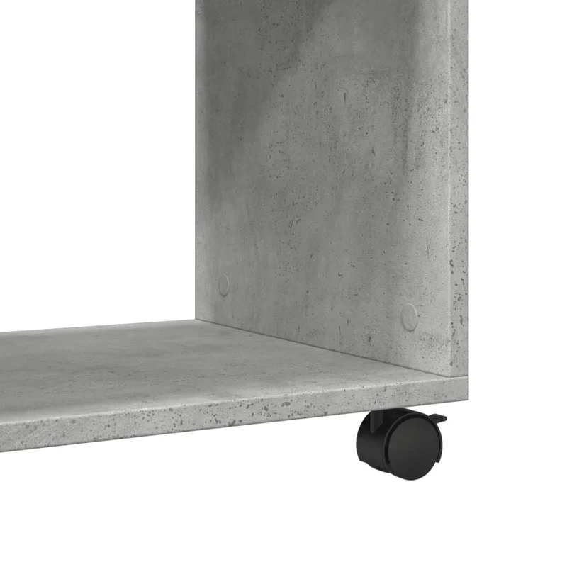 Meuble d'appoint sur roulettes avec étagères 70 x 35 x 60 cm en bois d'ingénierie gris DEC032333