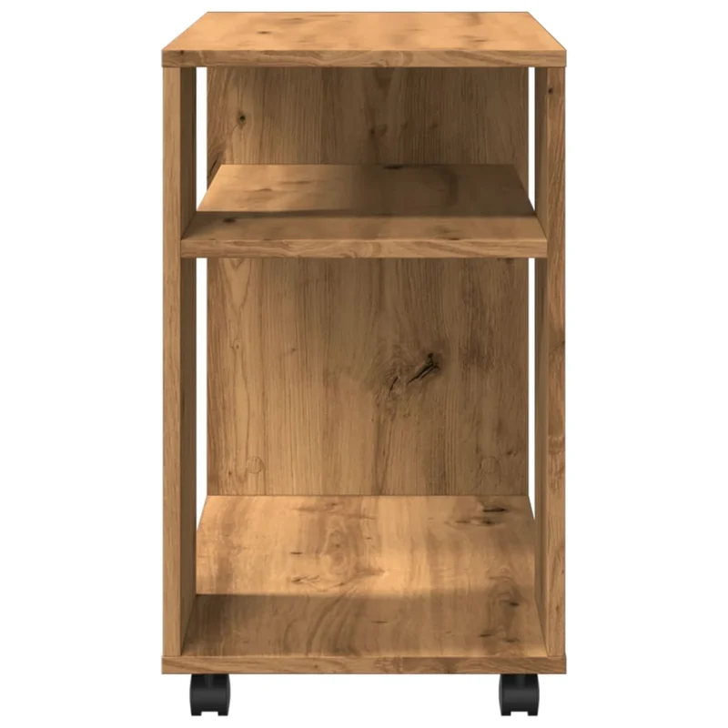 Meuble d'appoint console sur roulettes avec étagères 70 x 35 x 60 cm en bois d'ingénierie brun DEC032326