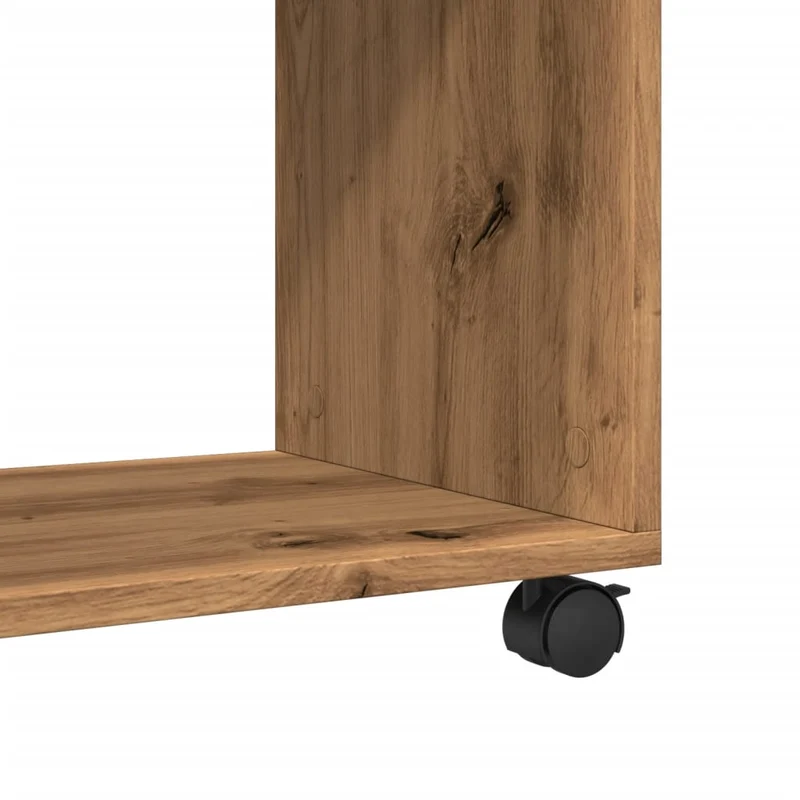Meuble d'appoint console sur roulettes avec étagères 70 x 35 x 60 cm en bois d'ingénierie brun DEC032326