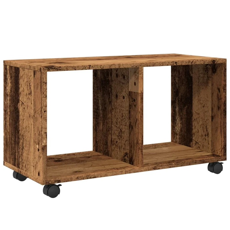 Meuble d'appoint sur roulettes 72 x 33 x 42,5 cm bois d'ingénierie couleur marron vieilli DEC031393