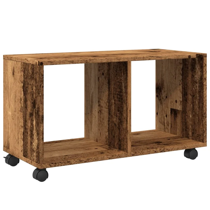 Meuble d'appoint sur roulettes 72 x 33 x 42,5 cm bois d'ingénierie couleur marron vieilli DEC031393