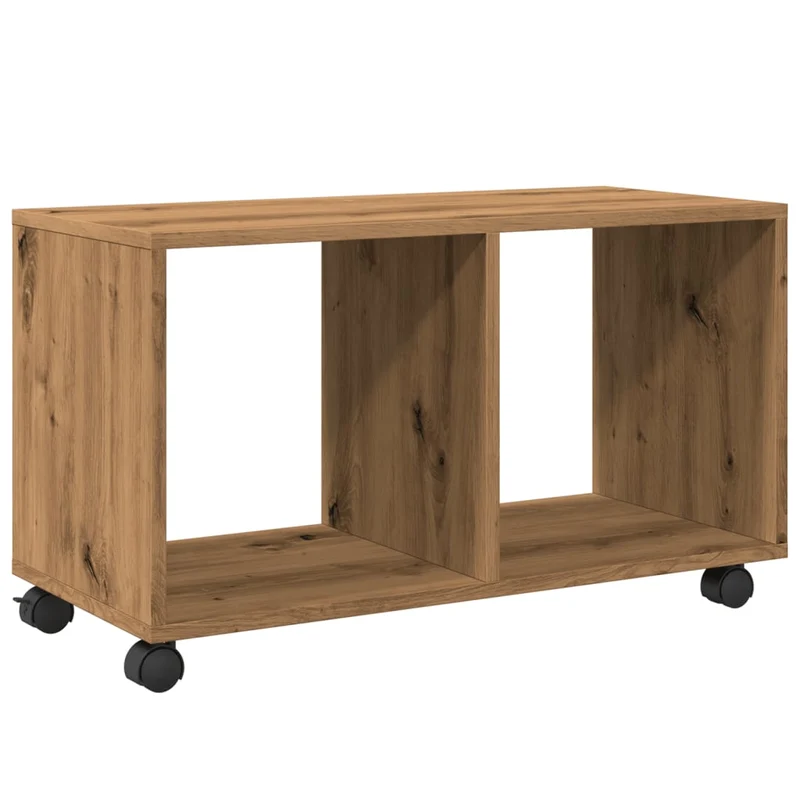 Mueble d'appoint sur roulettes 72 x 33 x 42,5 cm en bois d'ingénierie couleur chêne DEC031384