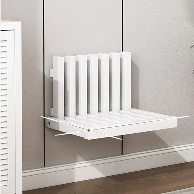 Modern Minimalist Ultra Thin Rubberwood Hidden Wall-Mounted Foldable End Table For Bedroom
