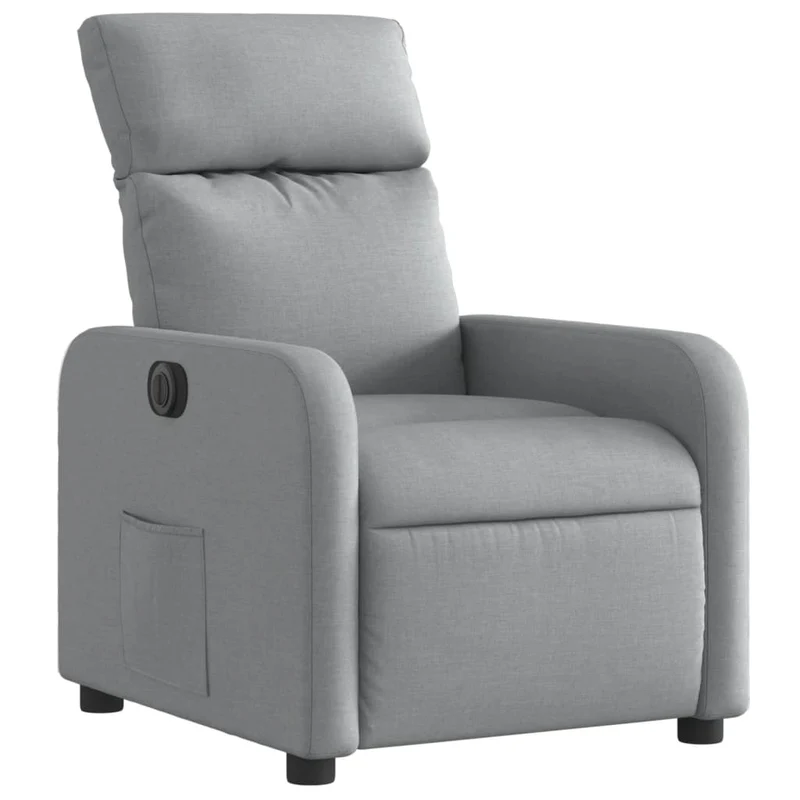Fauteuil relax TV fonction d'inclinaison électrique très confortable en tissu gris clair DEC028311