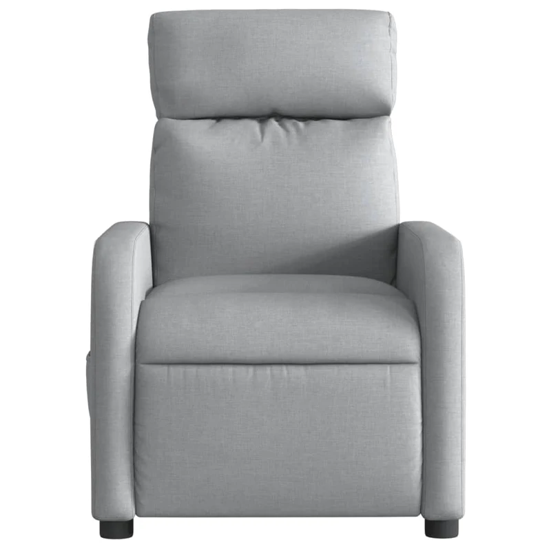 Fauteuil relax TV fonction d'inclinaison électrique très confortable en tissu gris clair DEC028311