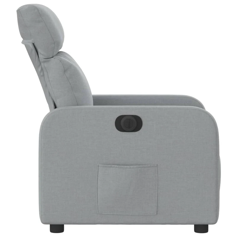 Fauteuil relax TV fonction d'inclinaison électrique très confortable en tissu gris clair DEC028311