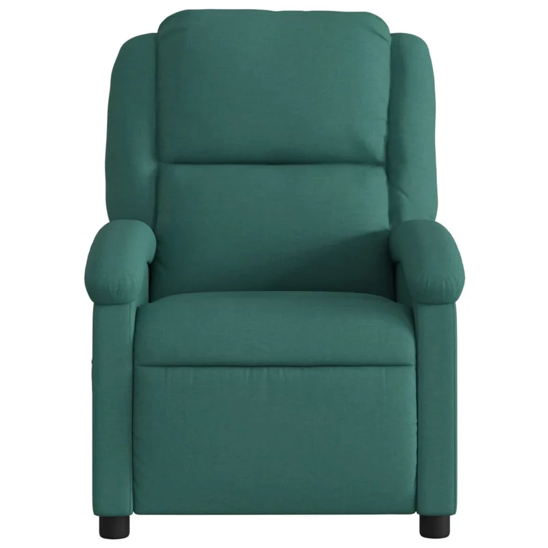 Fauteuil relax TV rembourrage confortable fonction d'inclinaison manuelle en tissu vert foncé DEC028227