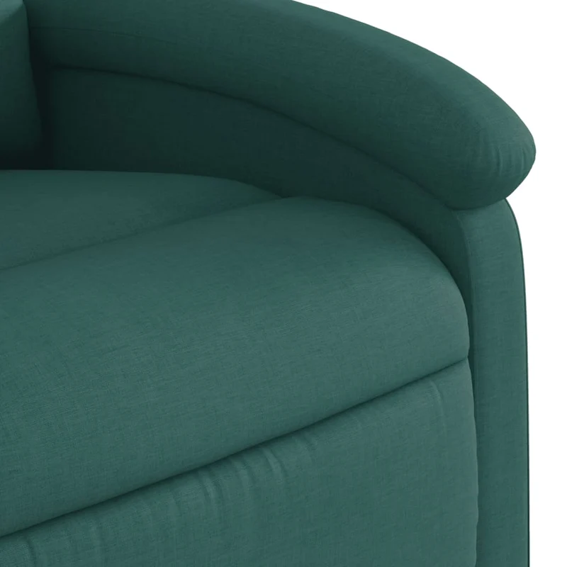 Fauteuil relax TV rembourrage confortable fonction d'inclinaison manuelle en tissu vert foncé DEC028227
