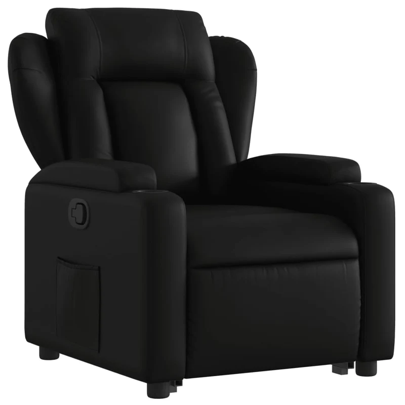 Fauteuil relax TV rembourrage confortable fonction de levage électrique en PVC noir DEC028088