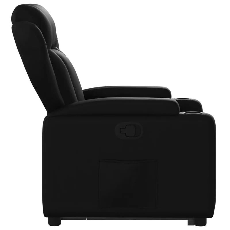 Fauteuil relax TV rembourrage confortable fonction de levage électrique en PVC noir DEC028088