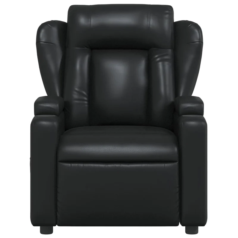 Fauteuil relax TV rembourrage confortable fonction d'inclinaison manuelle en PVC noir DEC028085