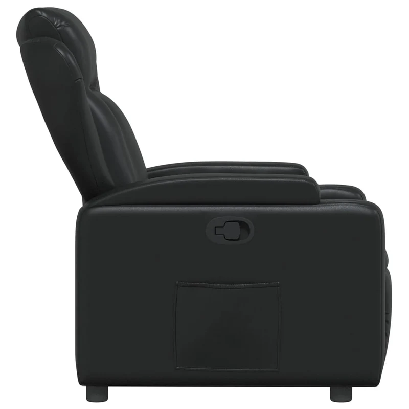 Fauteuil relax TV rembourrage confortable fonction d'inclinaison manuelle en PVC noir DEC028085