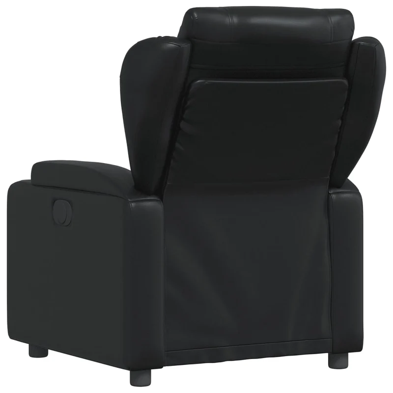 Fauteuil relax TV rembourrage confortable fonction d'inclinaison manuelle en PVC noir DEC028085