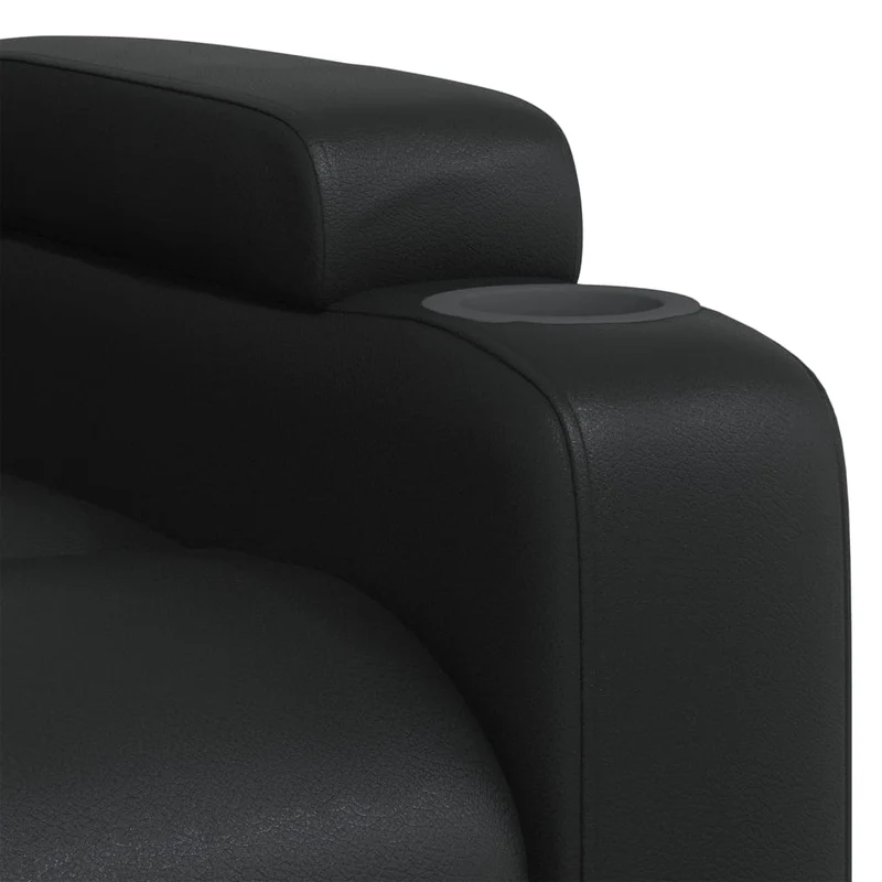 Fauteuil relax TV rembourrage confortable fonction d'inclinaison manuelle en PVC noir DEC028085