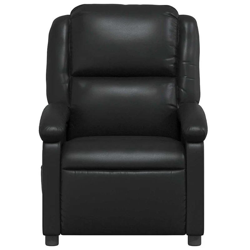Fauteuil relax TV rembourrage confortable fonction d'inclinaison manuelle en PVC noir DEC028080