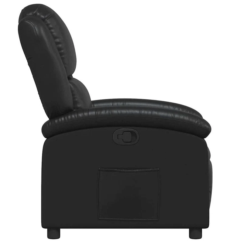 Fauteuil relax TV rembourrage confortable fonction d'inclinaison manuelle en PVC noir DEC028080