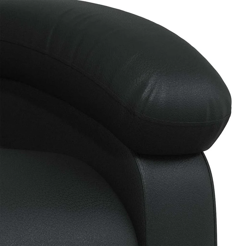 Fauteuil relax TV rembourrage confortable fonction d'inclinaison manuelle en PVC noir DEC028080