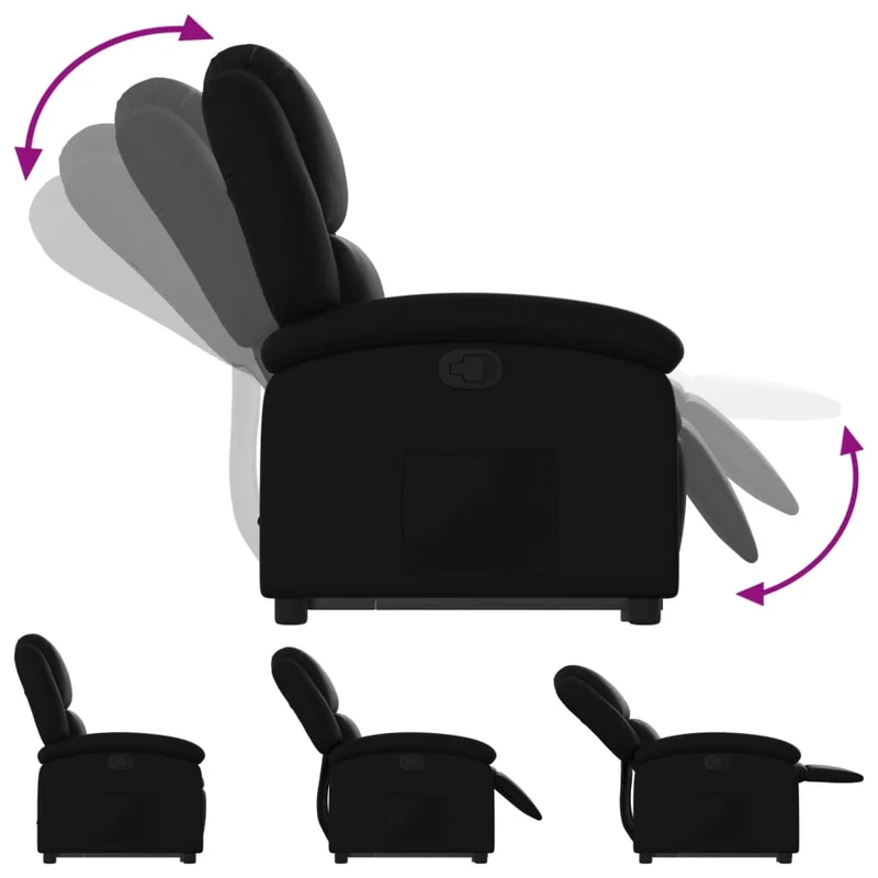 Fauteuil relax TV rembourrage confortable fonction de levage électrique en PVC noir DEC028070