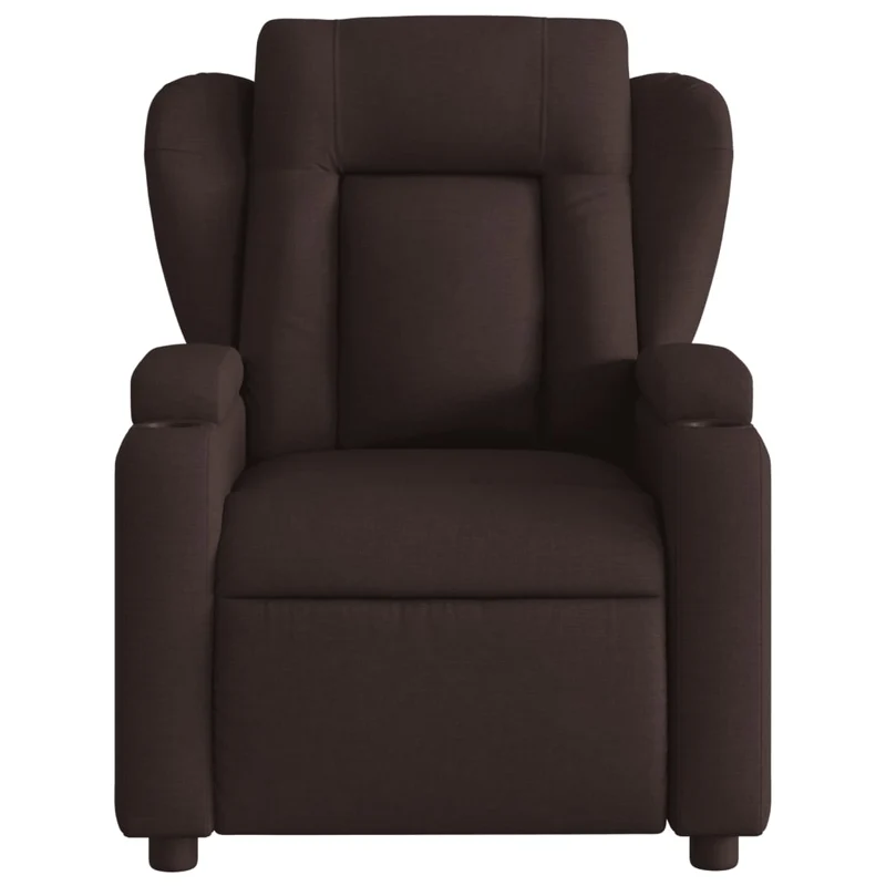 Fauteuil relax TV rembourrage confortable fonction d'inclinaison manuelle en tissu marron foncé DEC027996