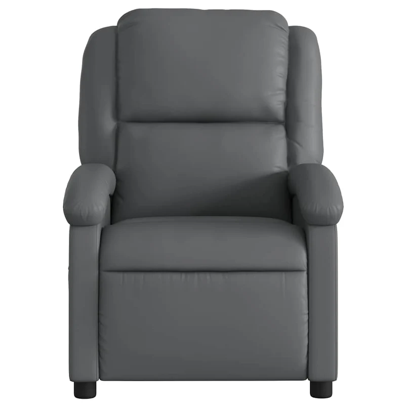 Fauteuil relax TV rembourrage confortable fonction d'inclinaison manuelle en PVC gris DEC027967