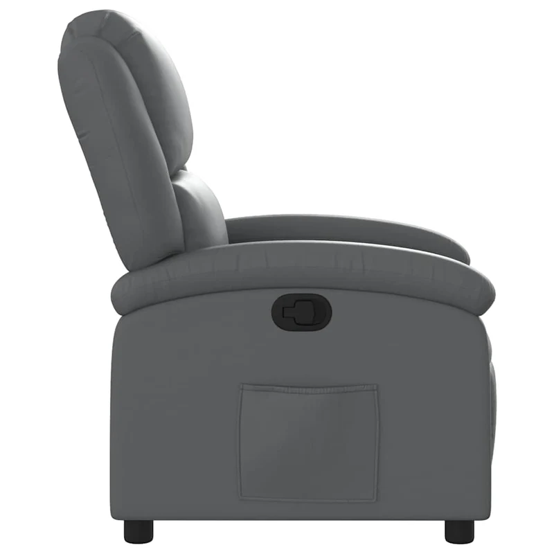 Fauteuil relax TV rembourrage confortable fonction d'inclinaison manuelle en PVC gris DEC027967