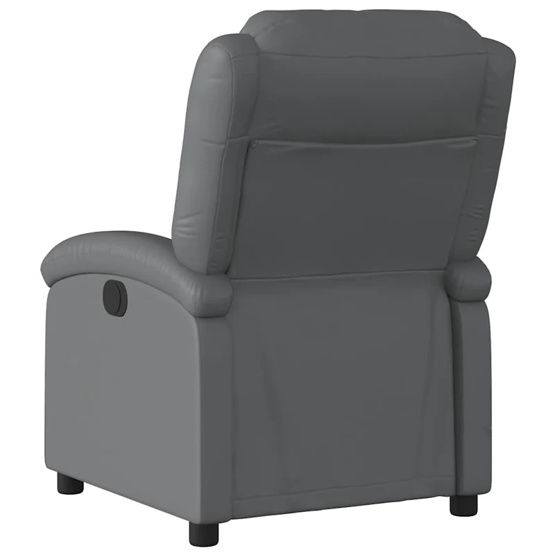 Fauteuil relax TV rembourrage confortable fonction d'inclinaison manuelle en PVC gris DEC027967