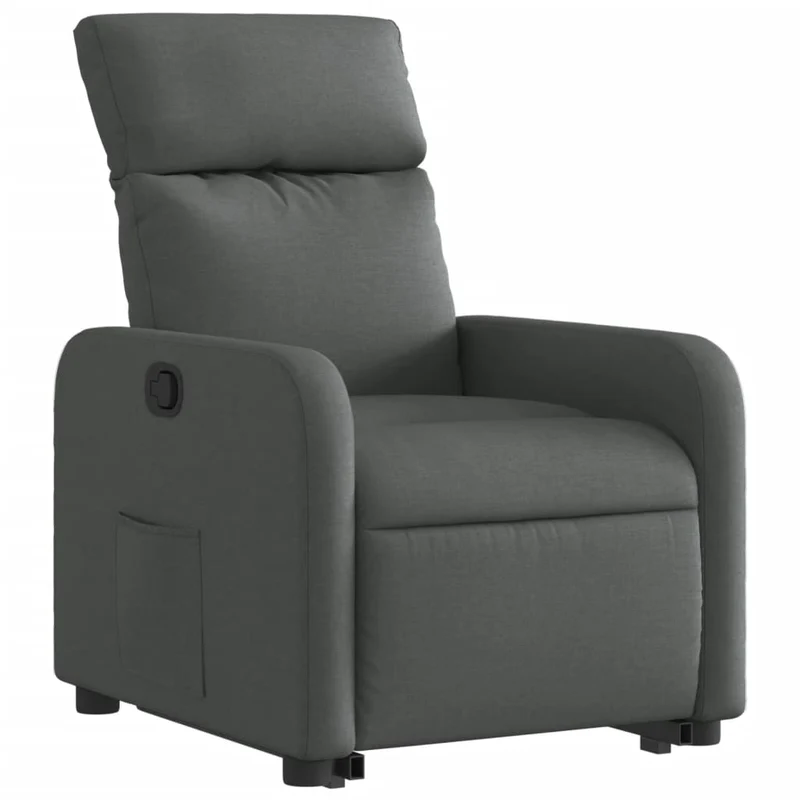 Fauteuil relax TV rembourrage confortable fonction de levage électrique en tissu gris foncé DEC027959