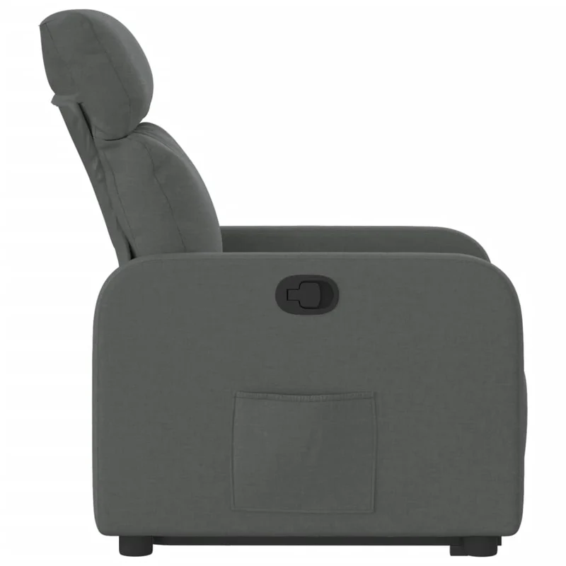 Fauteuil relax TV rembourrage confortable fonction de levage électrique en tissu gris foncé DEC027959