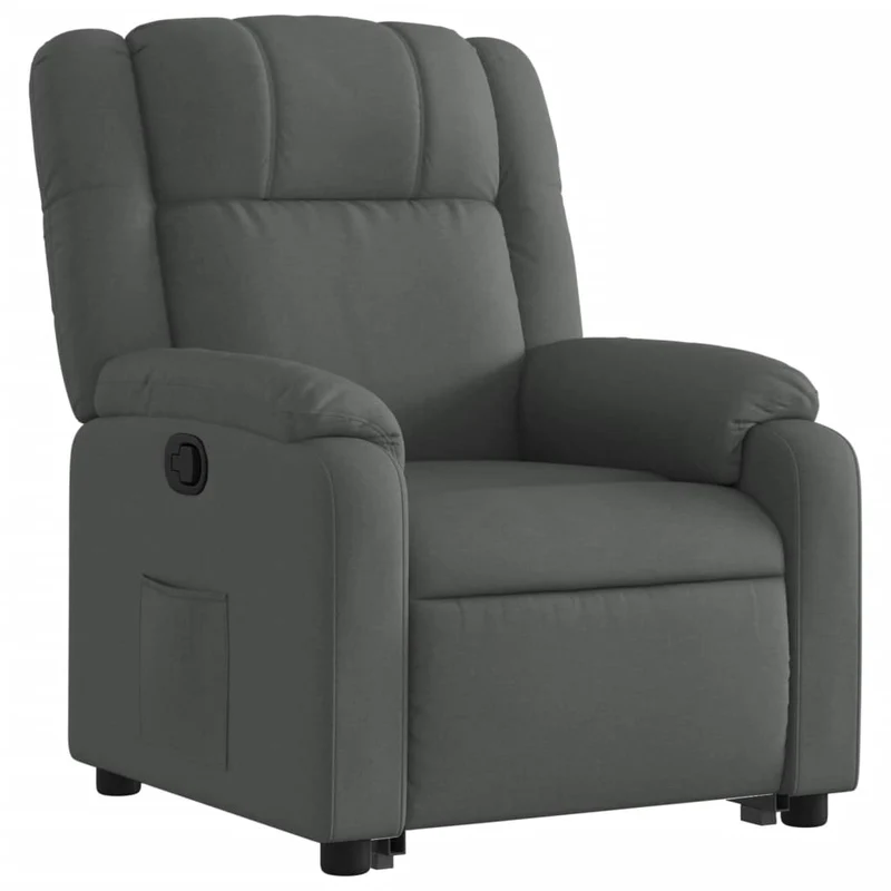 Fauteuil relax TV rembourrage confortable fonction de levage électrique en tissu gris foncé DEC027932