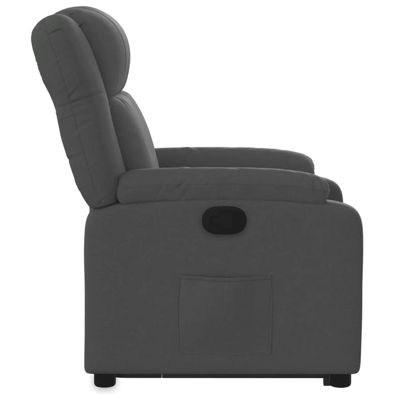 Fauteuil relax TV rembourrage confortable fonction de levage électrique en tissu gris foncé DEC027932