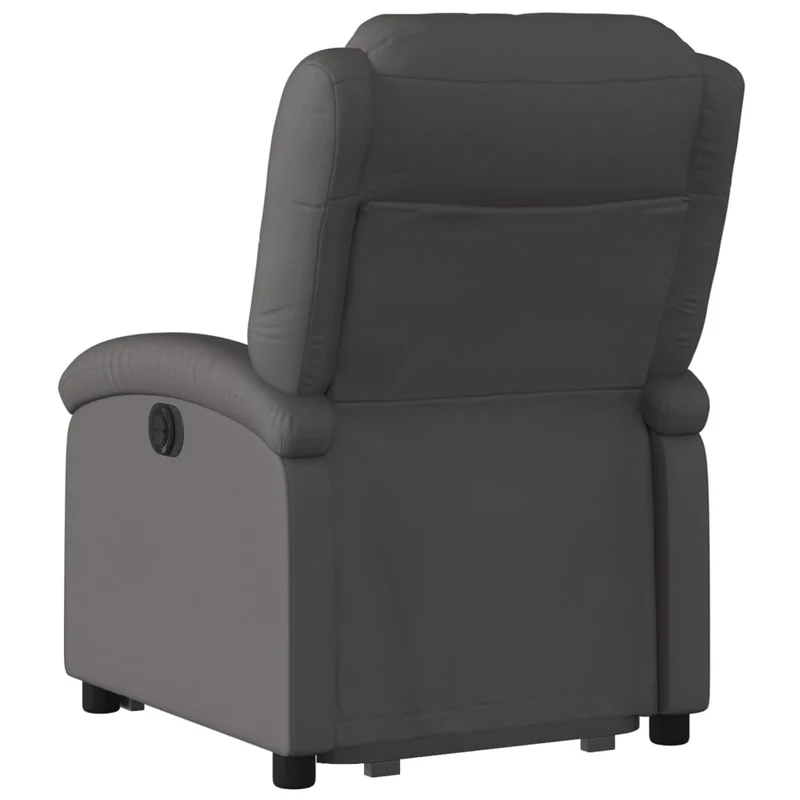 Fauteuil relax TV rembourrage confortable fonction de levage électrique en cuir véritable gris DEC027924
